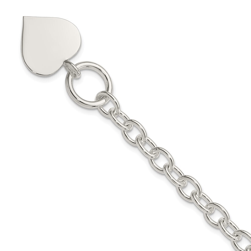 Kazi Luxury Sterling Silver Engraveable Heart Bracelet
